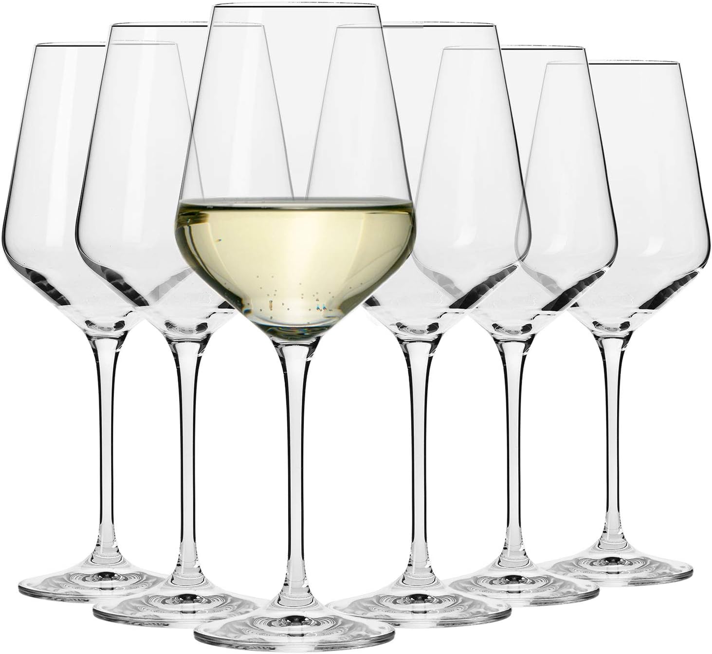Krosno Set of 6 Large White Wine Glasses, 390ml, Avant Garde Collection, Perfect for Home, Restaurants and Parties, Dishwasher and Microwave Safe