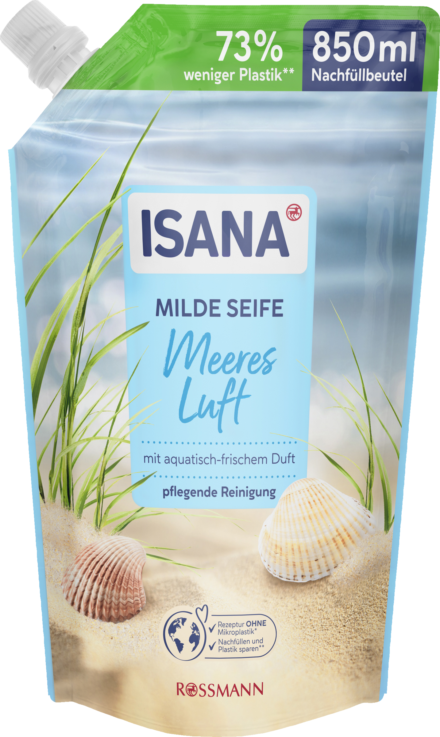 ISANA Mild Soap Sea Air Refill Pouch 850 ml