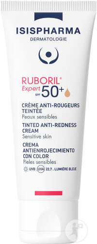 Isispharma Ruboril Expert SPF50+ Tinted Anti-Redness Cream for Sensitive Skin with Redness, Tube 40ml