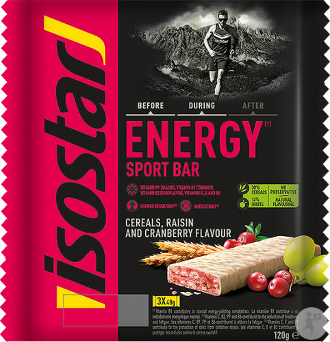 Isostar Energy Sport Bar Cereal Raisins and Cranberries 3x40g