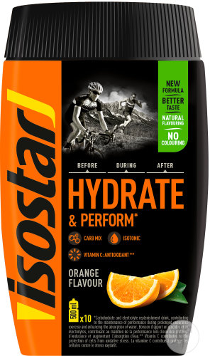 Isostar Hydrate & Perform Orange Powder 400g New Formula