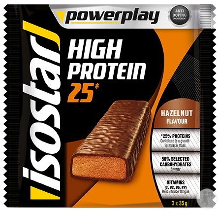 Isostar Powerplay High Protein 25 Bars Hazelnut 3x35g