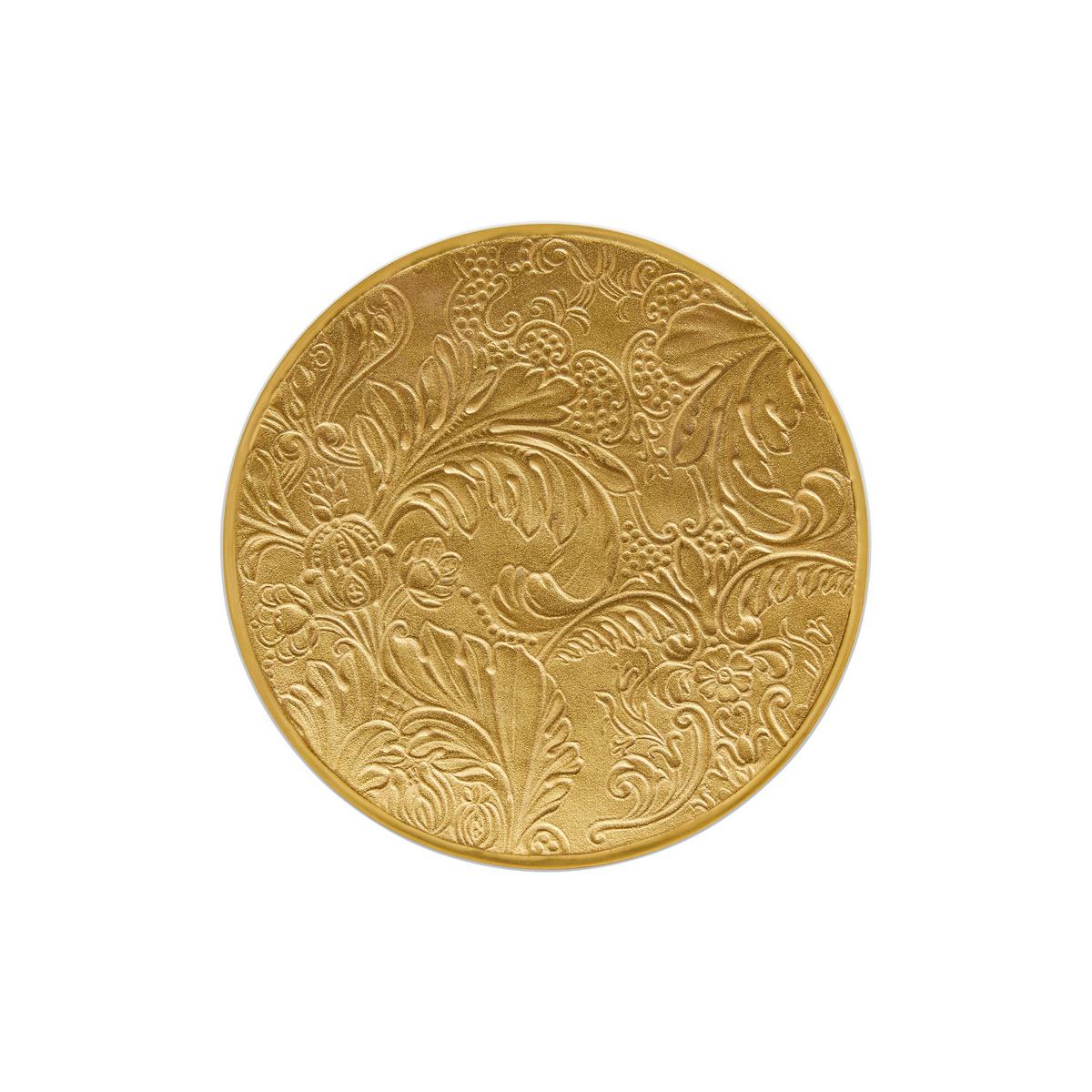 Italian Renaissance Gold Bread Plate, Full Decoration by Raynaud