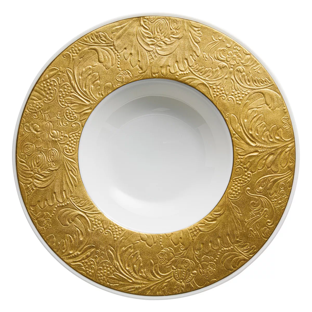 Italian Renaissance Gold Deep Plate with Rim by Raynaud