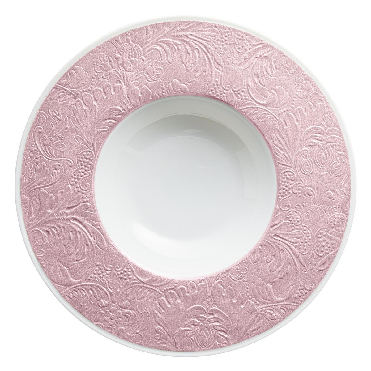Italian Renaissance Light Pink Deep Plate with Rim by Raynaud