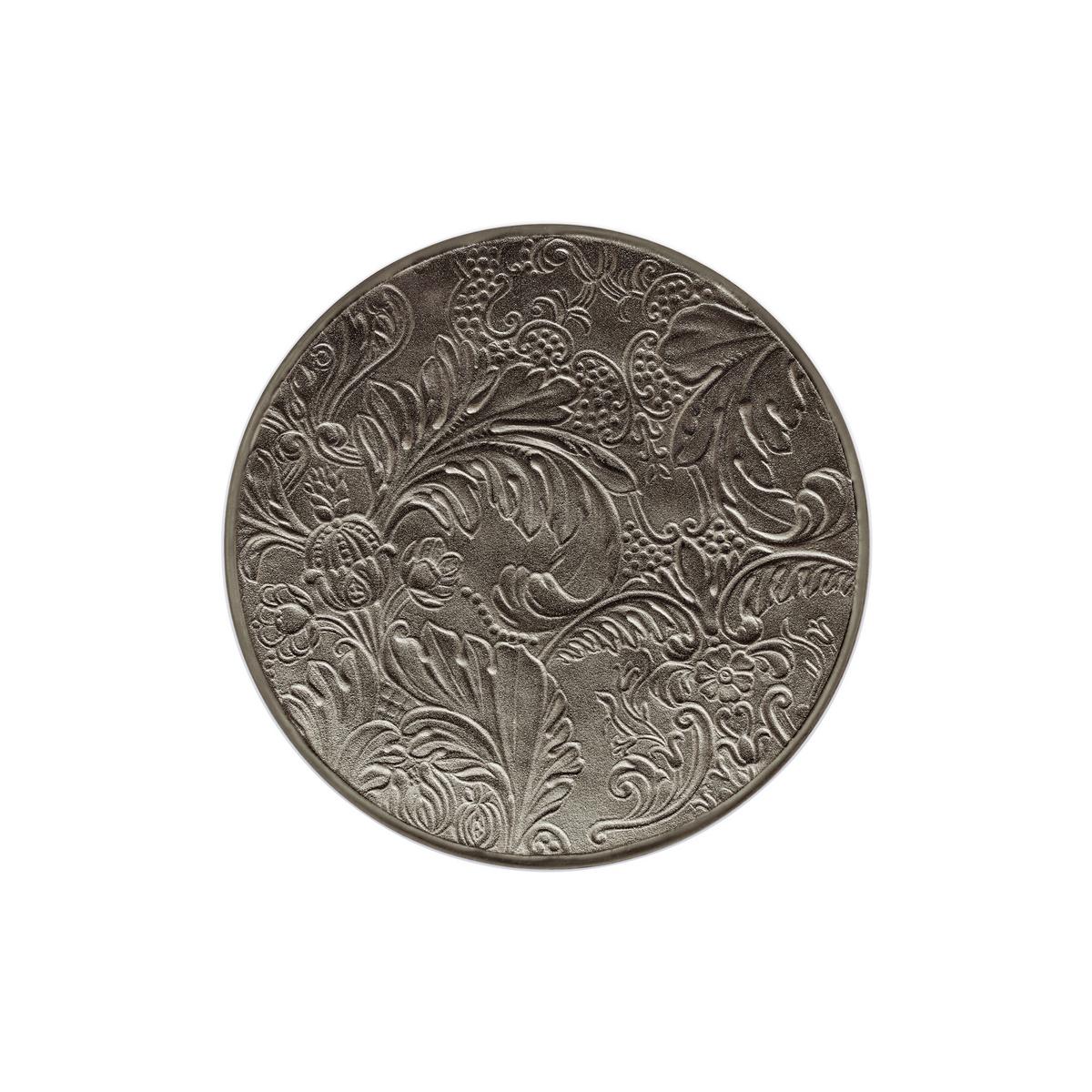 Italian Renaissance platinum bread plate, full decoration by Raynaud
