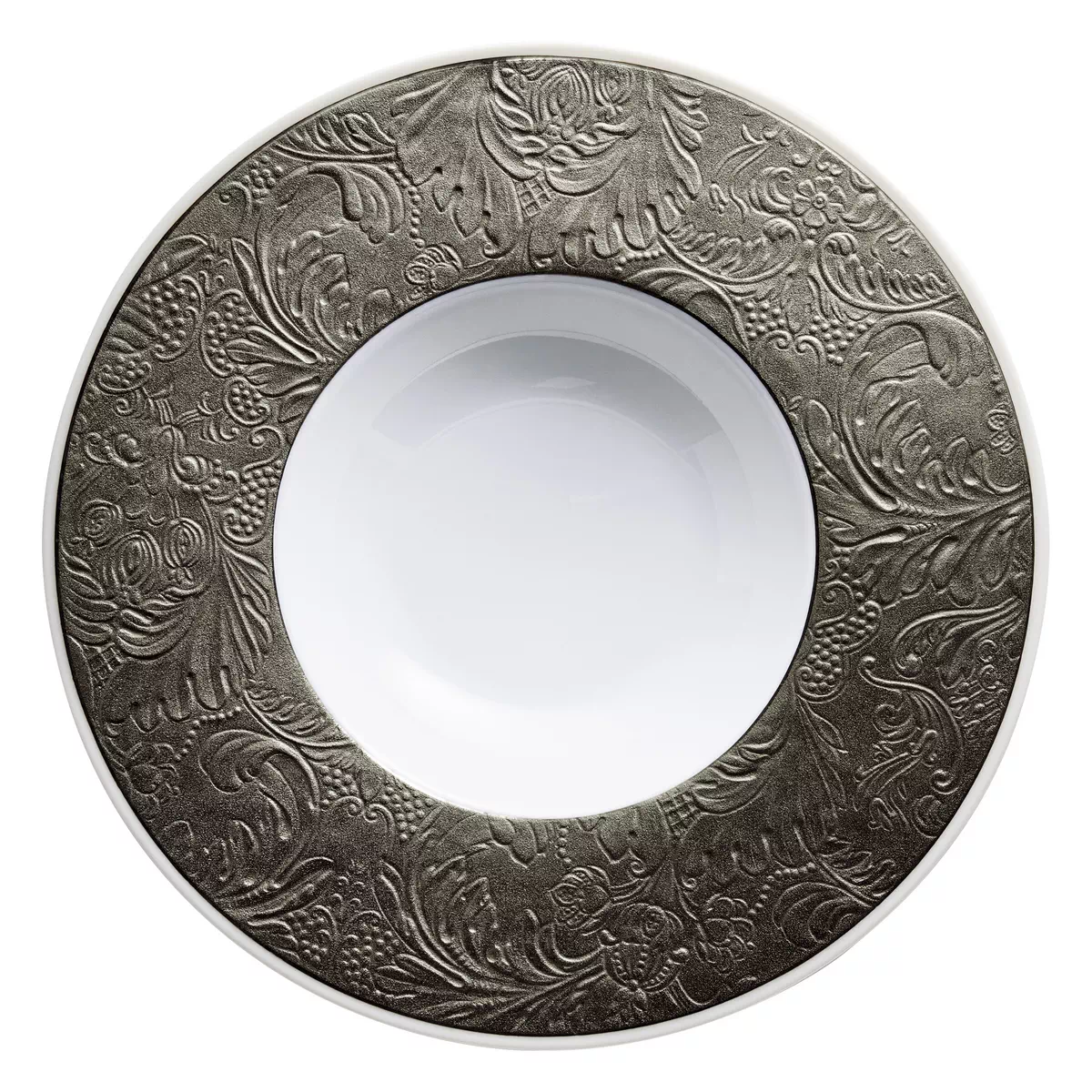 Italian Renaissance Platinum Deep Plate with Rim by Raynaud