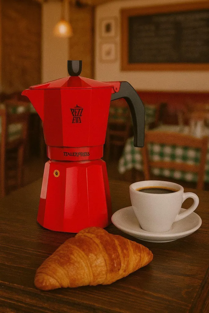 Italian espresso pot Pezzetti Italexpress, aluminum, 6 cups, red