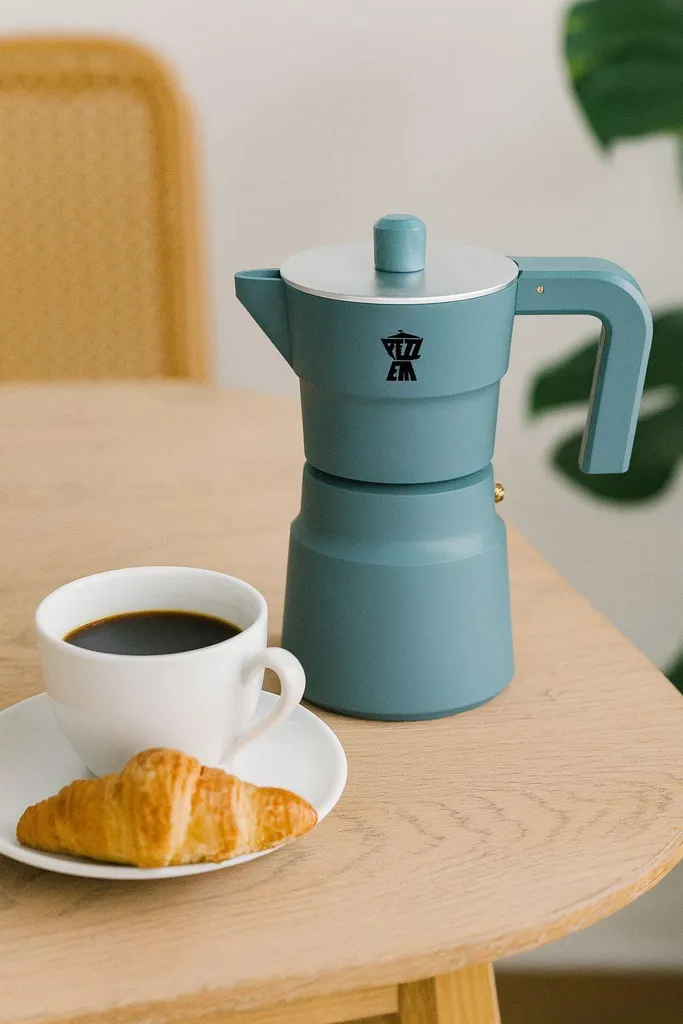 Italian espresso pot Pezzetti Solidexpress, aluminum, 3 cups, green