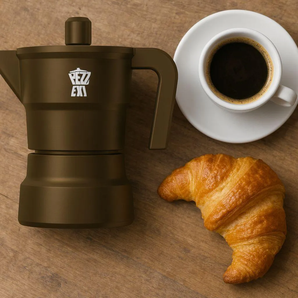 Italian espresso pot Pezzetti Solidexpress, aluminum, 3 cups, persimmon