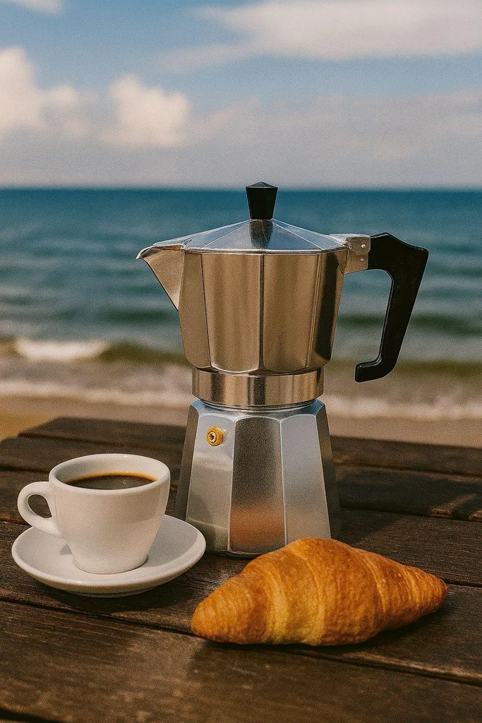 Italian espresso maker, Pezzetti Italexpress, aluminum, 6 cups, stainless steel