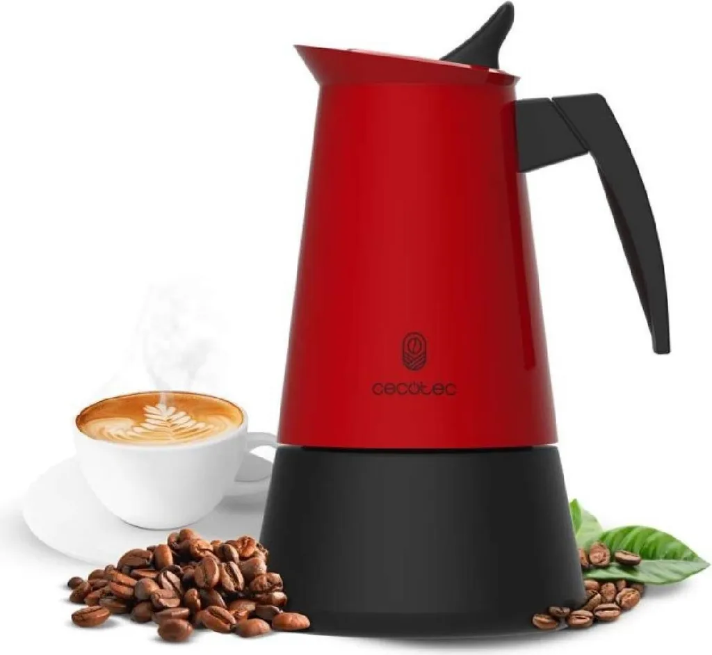 Cecotec Italian coffee machine made of high-quality stainless steel, ideal for 10 cups of coffee.