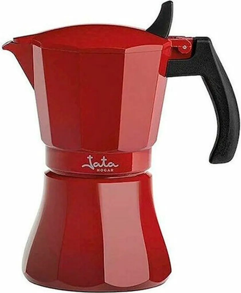 Italian coffee machine JATA Cafetera de inducción roja vulcano Red Aluminium 6 cups (1 piece)