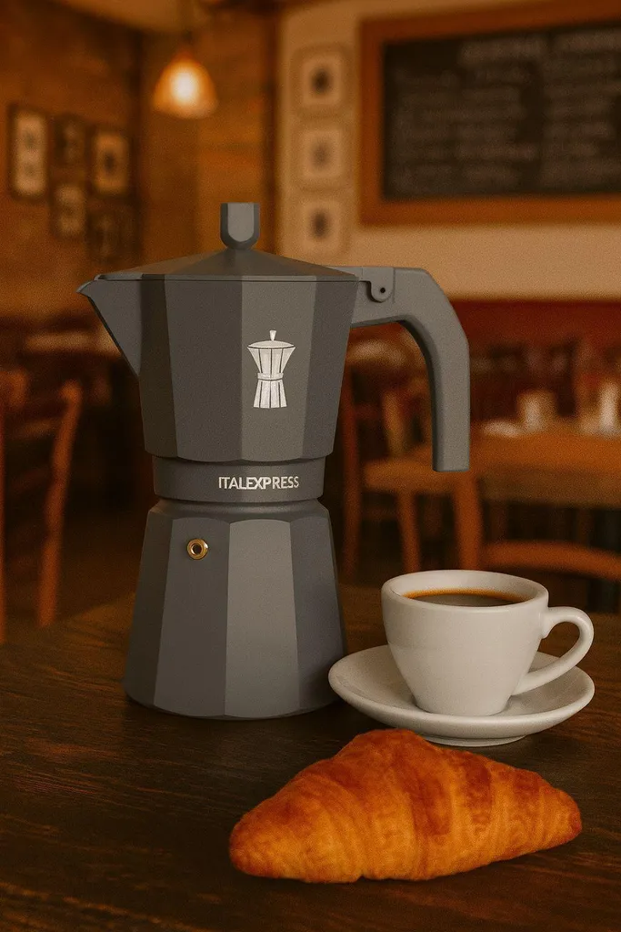 Italian coffee machine Pezzetti Italexpress, aluminum, 6 cups, blue
