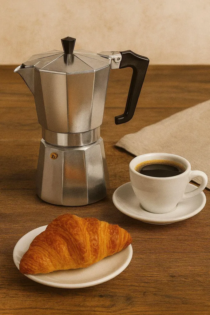 Italian coffee machine Pezzetti Italexpress, aluminum, 9 cups, stainless steel