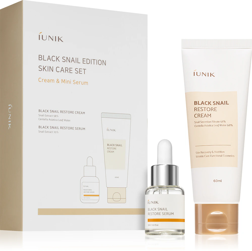 iUnik Black Snail gift set for skin regeneration and renewal