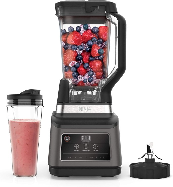 NINJA 2-in-1 Blender with Auto-iQ (BN750UK) 1200W, 2.1 Liter Jug, 0.7 Liter Cup, Black/Silver