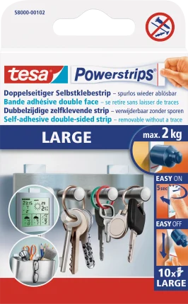 Tesa adhesive strips Powerstrips Large, 10 pcs