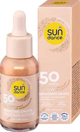 SUNDANCE Sunscreen facial fluid GLOW bronzing drops, SPF 50, 30 ml