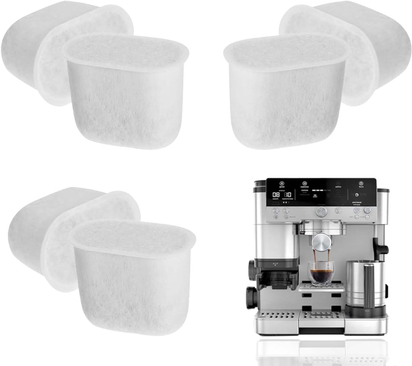Water Filter Inserts for Ninja Luxe Cafe Accessories - Pack of 6 Carbon Filters for Espresso Machines and Coffee Machines