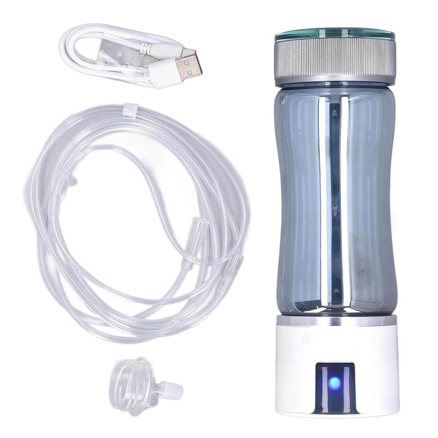 Portable Hydrogen Water Bottle, 3000 PPB, Glass Water Ionizer, Improves Water Quality in 3 Minutes, Suitable for Home Office Travel and Daily Drinking, Alkaline
