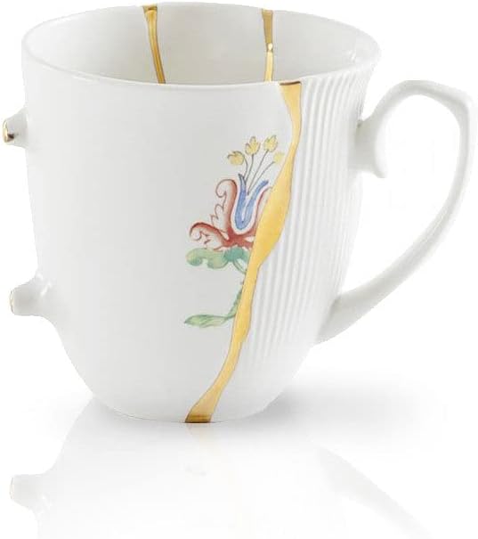 Seletti Kintsugi Mug Cup in Porcelain and 24 Carat Gold mod. 2