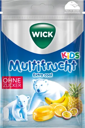 WICK Candy, multifruit extra cool, sugar-free, 72 g
