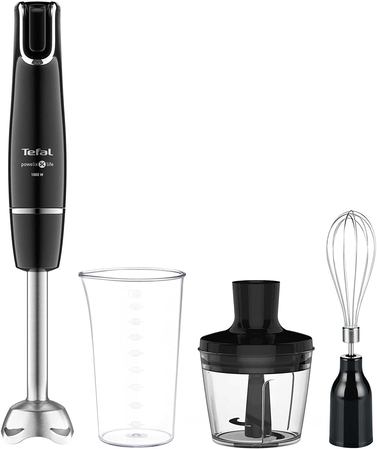 Tefal InfinyForce HB943838 3-in-1 Hand Blender, 1000 W, 0.8 L, Black