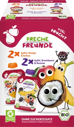 FRECHE FREUNDE Squeeze a lot of fruit, from 6 months, (4x100 g), 400 g