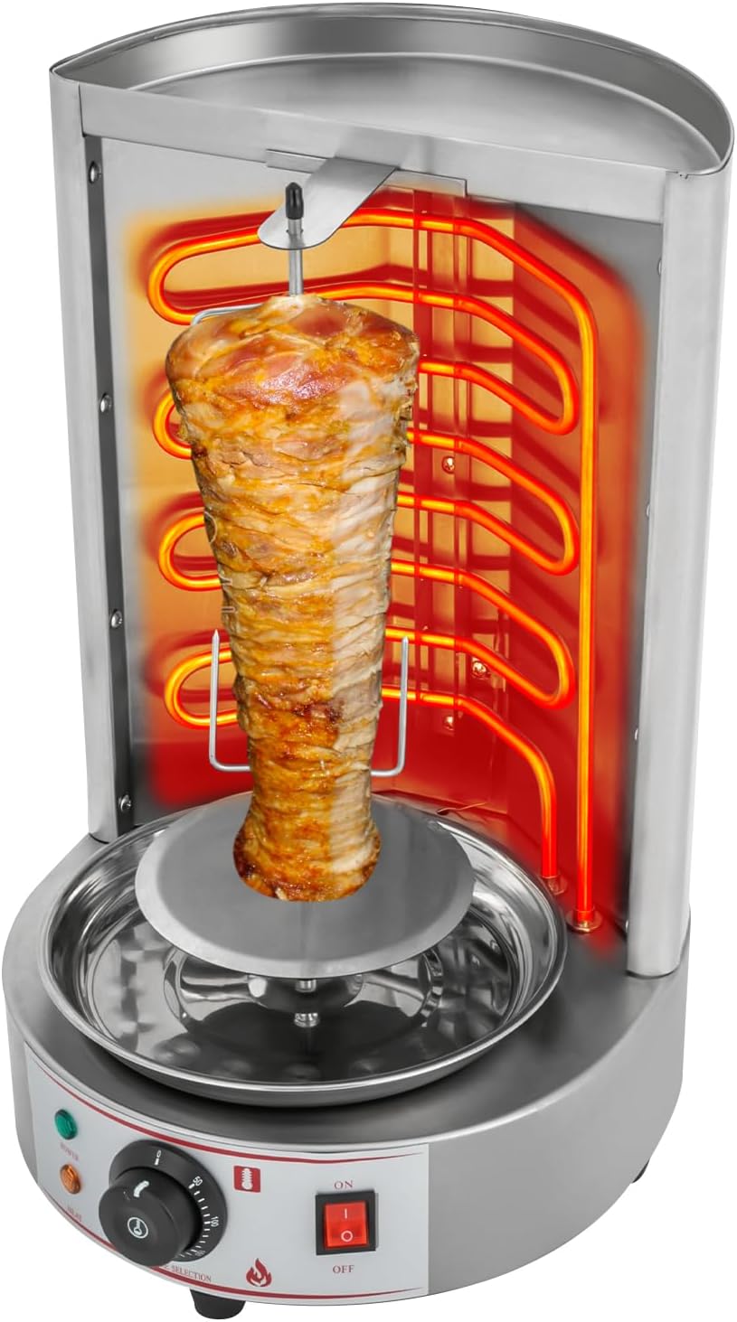 Futchoy Kebab Grill 220V 2500W Electric Grill Oven Vertical Electric Grill Vertical Grill Kebab Grill Gyros Grill with Adjustable Temperature for Doner Gyros Kebab Kebab