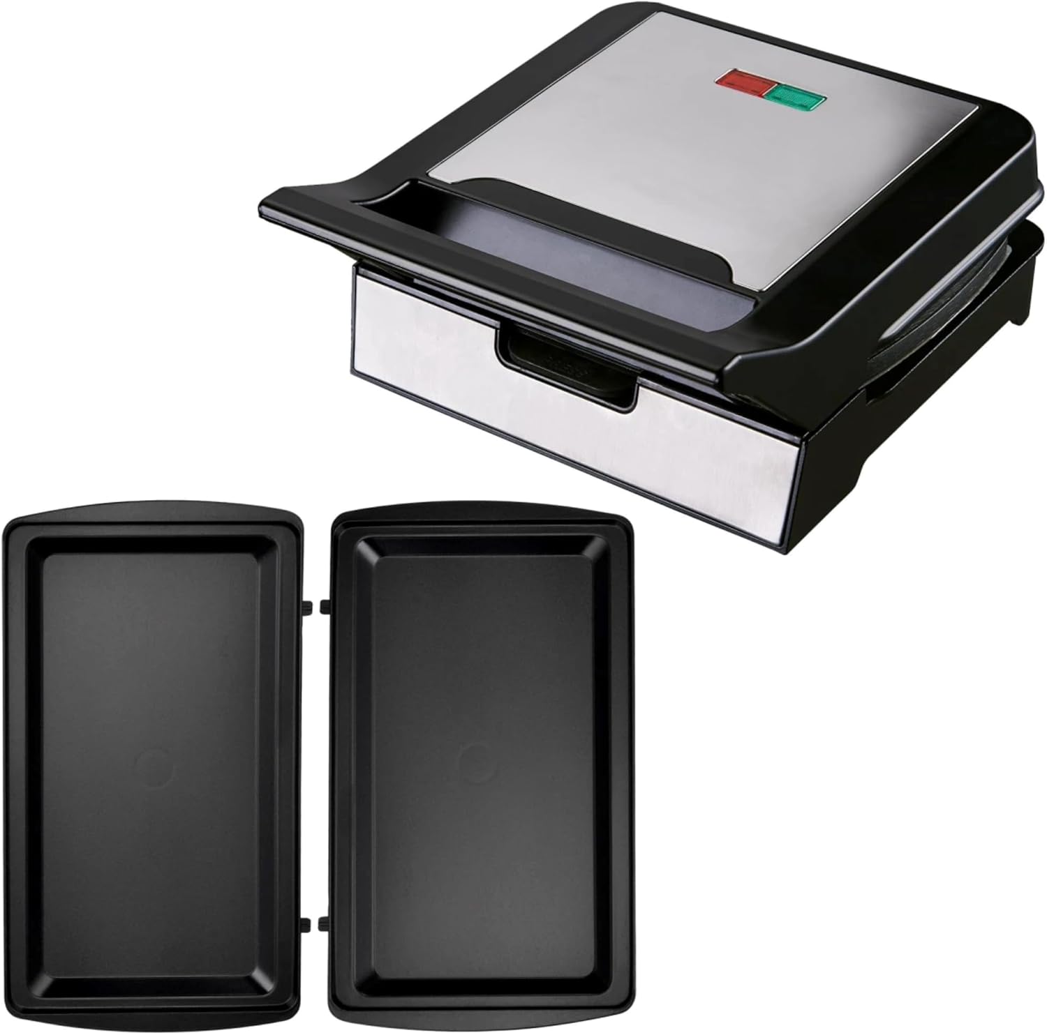 Syntrox Germany Syntrox Teppanyaki Grill with Removable Plates, 1400 Watt, Stainless Steel, Fast Heating, Non-Stick Coating, Various Removable Plates, Multifunctional Device