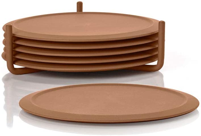 Zone Denmark Singles Coasters, Silicone/Metal, Cinnamon, 10 cm, 6