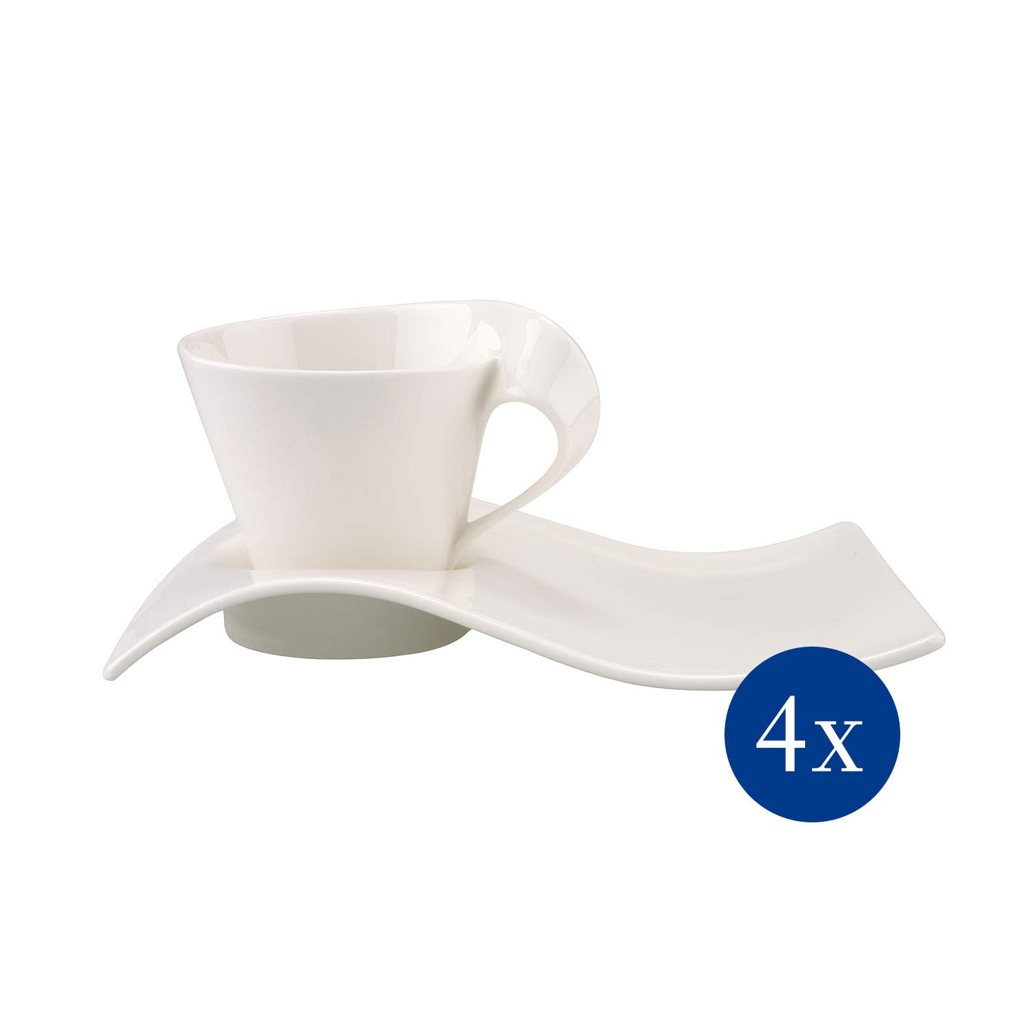 Villeroy & Boch Newwave Caffè Set/Service In Modern Design Premium White Po
