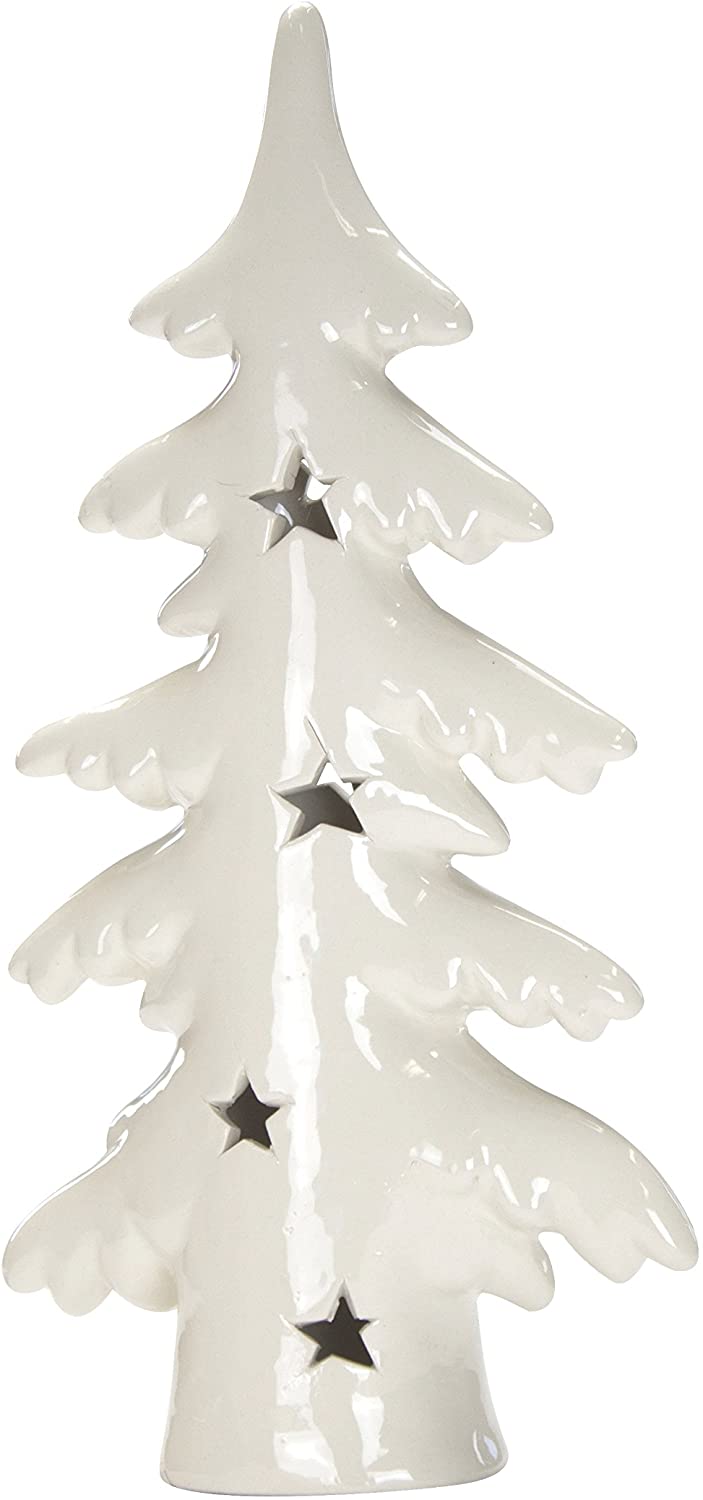 Decoline White Ceramic Tree with Stars