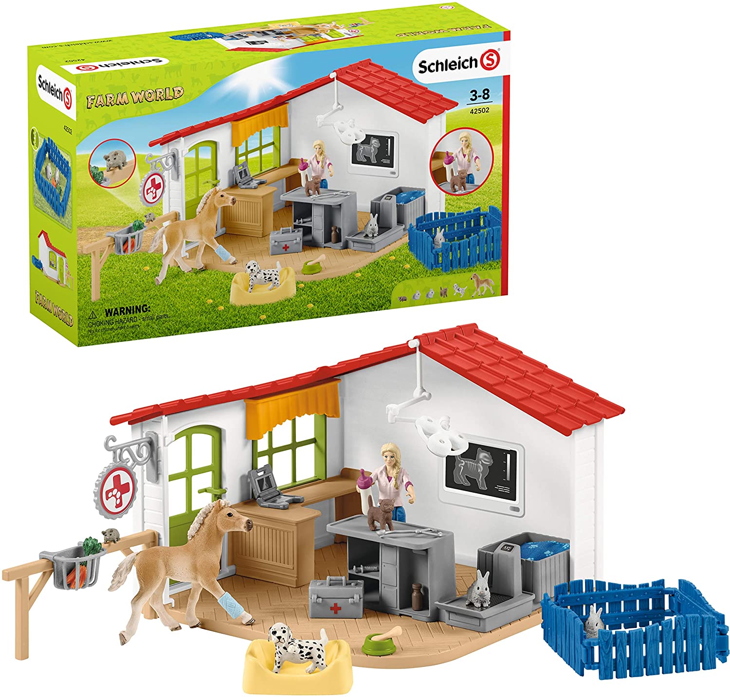 Schleich 42502 Veterinary Practice With Pets Farm World