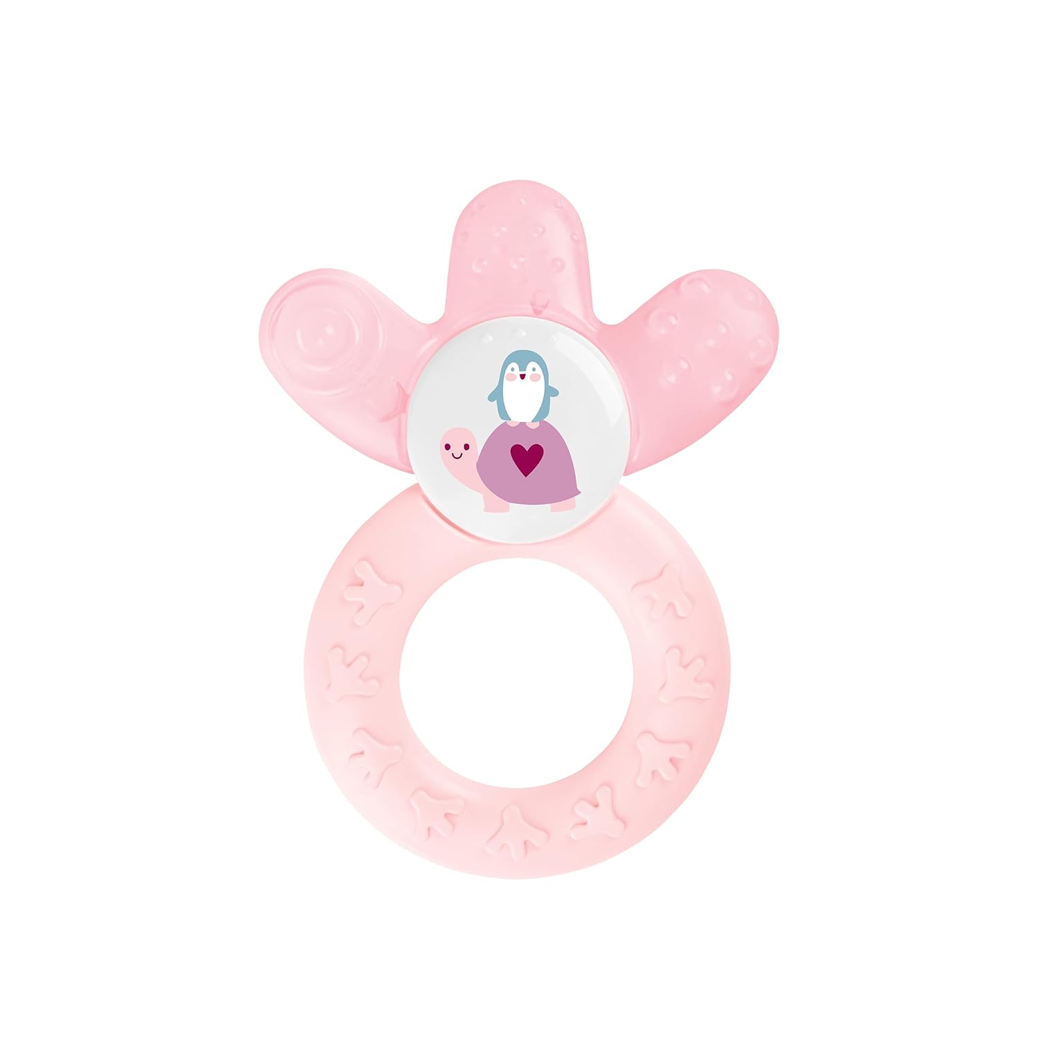 MAM Cool Teething Ring for Babies Promotes Visual Sense & Motor Skills, Grasping Toy with Water Cooling Part Also Reaches the Molar Teeth, from 4+ Months, Pink