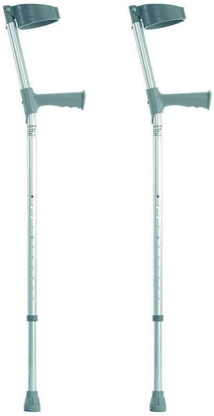 NRS Healthcare Height Adjustable Crutches With Plastic Handles (Pack Of 2)