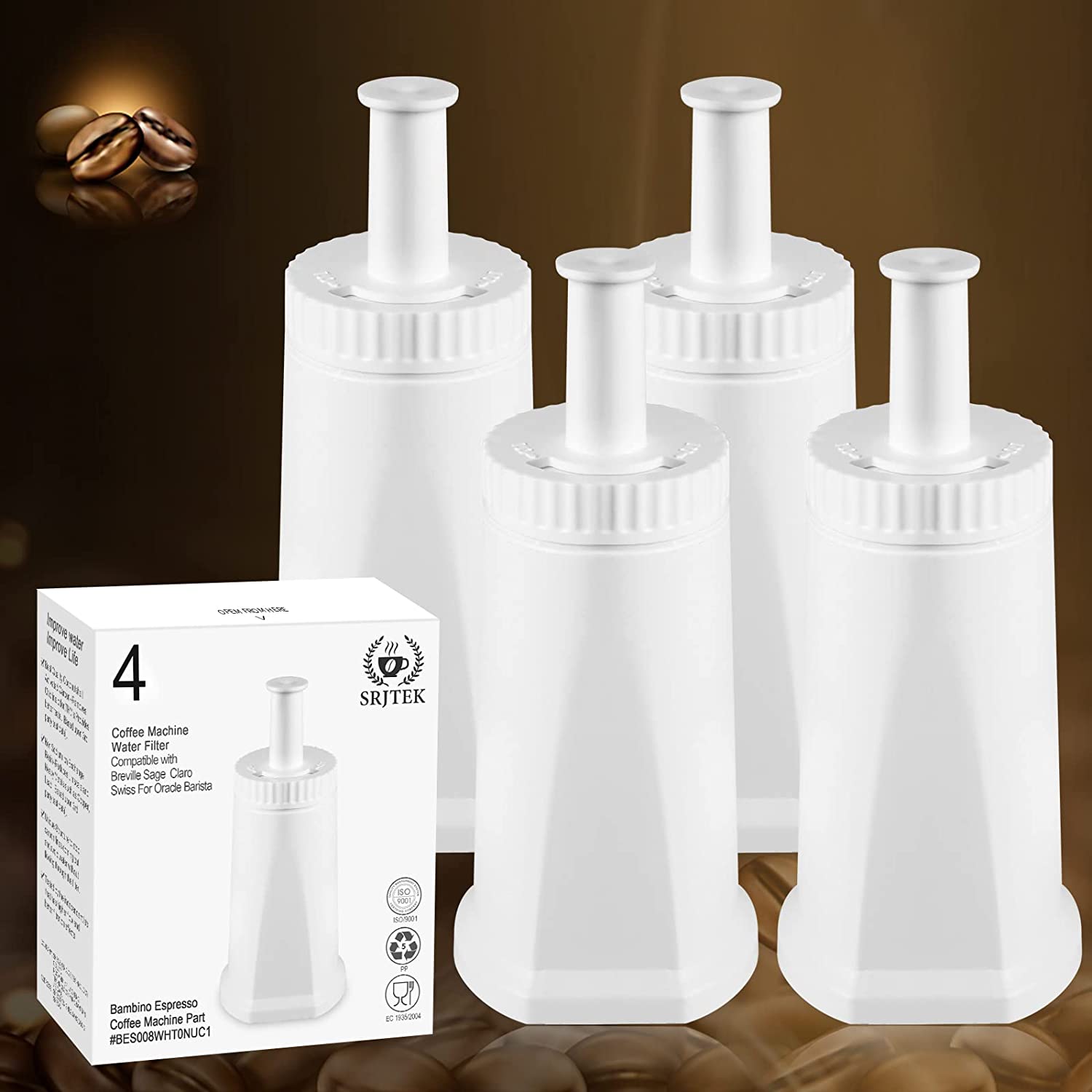 SRJTEK Water Filter for Claro Swiss Ses Bes008 SES880 SES875, Coffee Machine Filter Replacement for Oracle Barista Bambino etc. 810/920/980/500/878