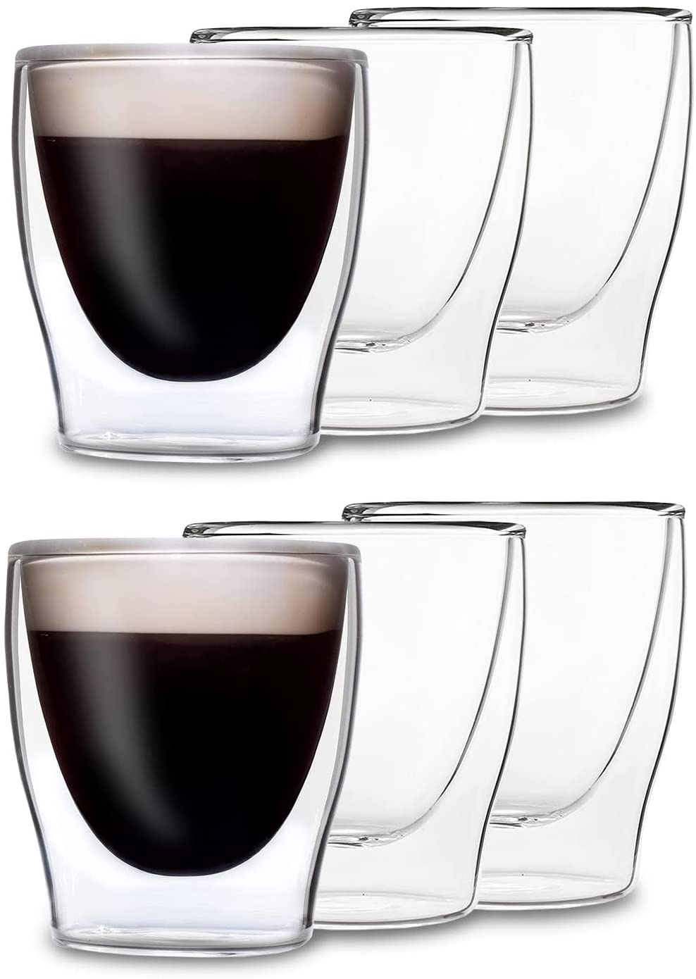 DUOS Feelino Double-Walled Thermal Tea Glasses / Coffee Glasses with Floating Effect Keeps Drinks Warmer for Longer and Cold Cold for Longer