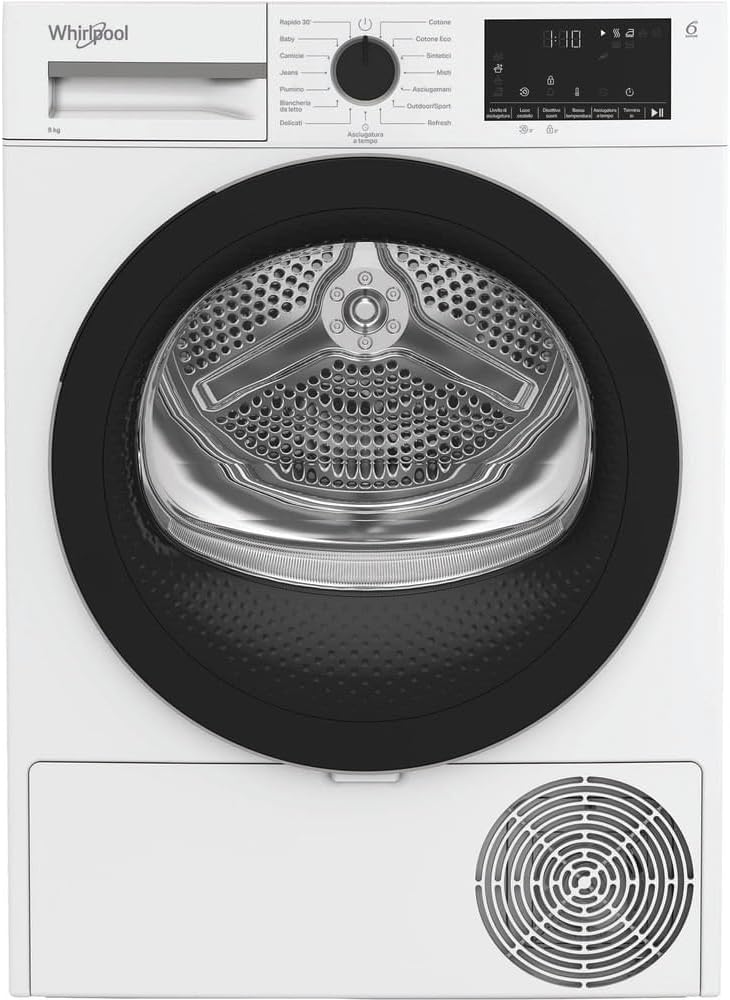 Whirlpool C WD 83M WBS IT, Capacity 8 kg, Class D, Color White, Digital Display XL