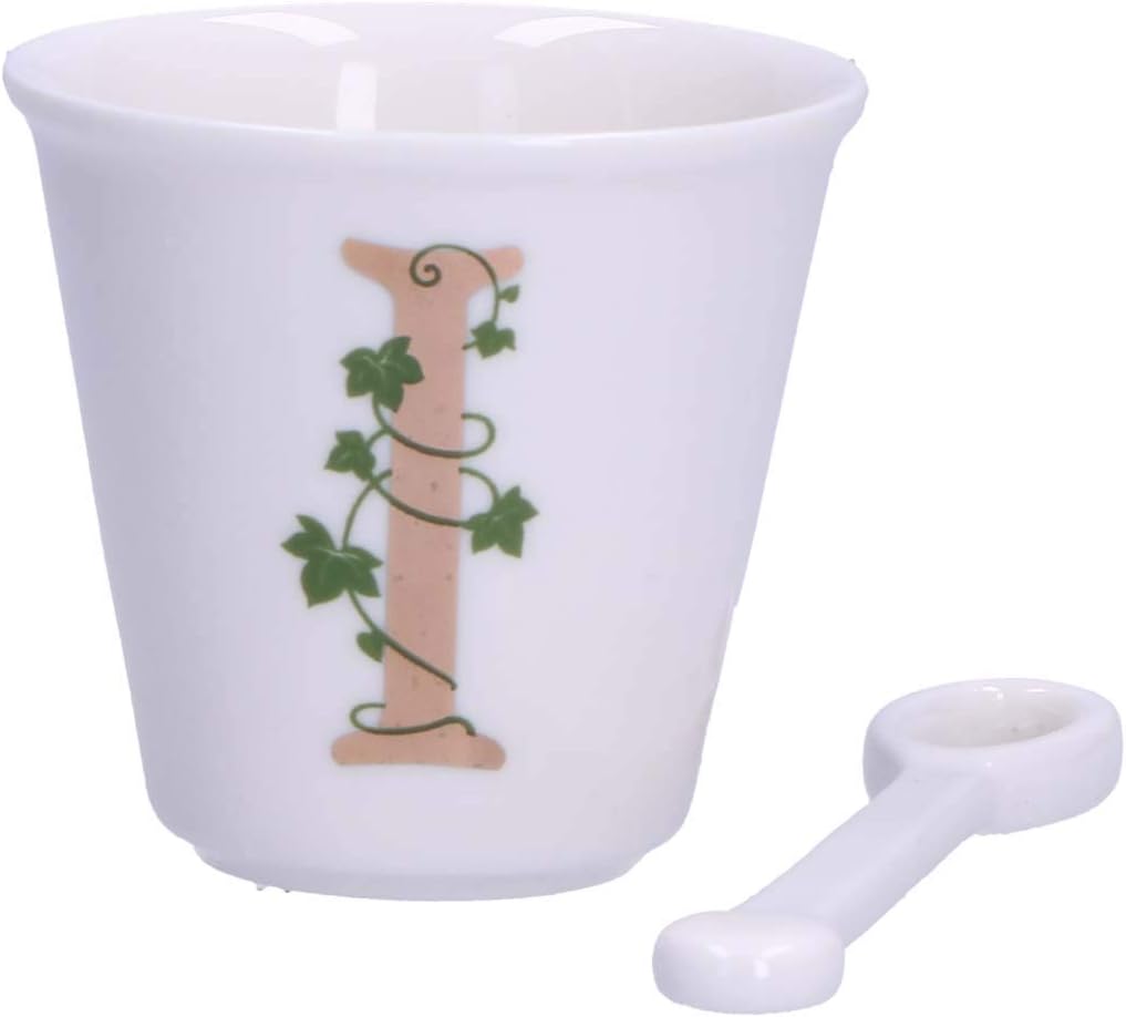 La Porcelain White - Unique Shot Glass \'I\' with Spoon, 75 cm, in Gift Box