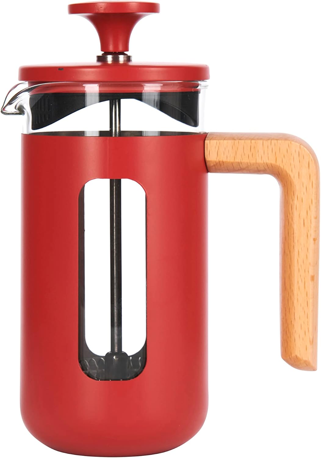 La Cafetière Pisa Stainless Steel 3 Cup Coffee Maker, Red, Gift Boxed