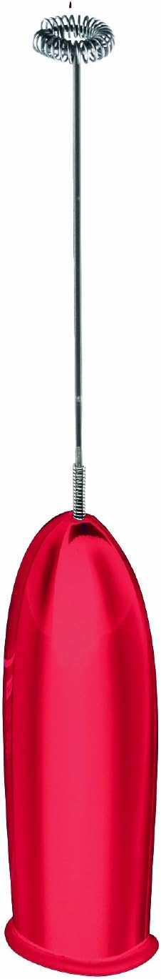 Bodum SCHIUMA Milk Frother (Stainless Stee L, Battery-Powered) - Red