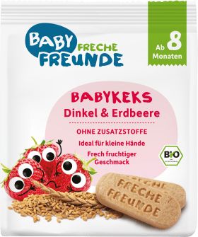 FRECHE FREUNDE Baby cookies spelled strawberry, from the 8th month, 100 g