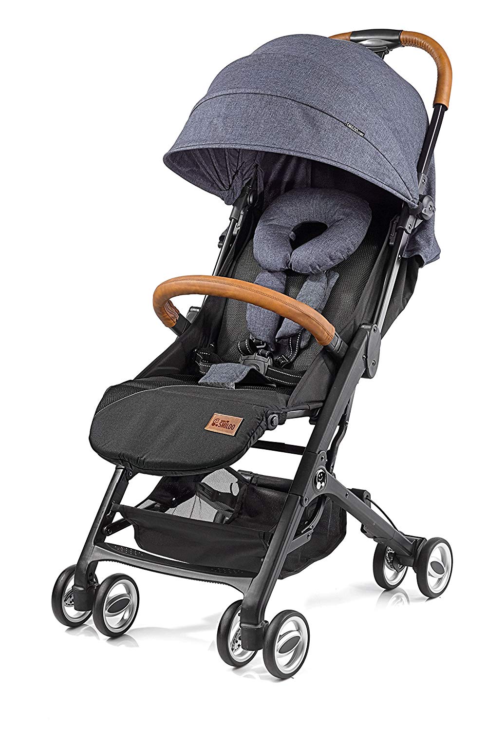 Gesslein Smiloo Cuby Suitcase Buggy with Reclining Function Denim Blue Mottled