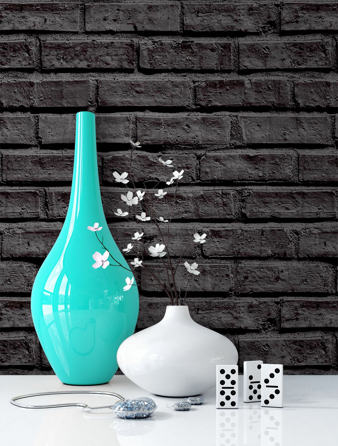 Newroom Design Stone Wallpaper Black Anthracite | Attractive Elegant Wallpaper Stone Wall 