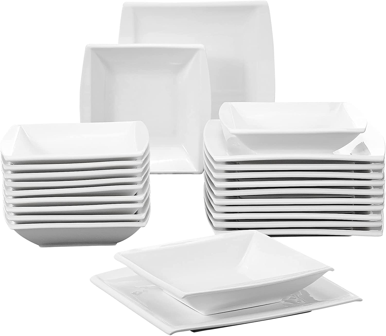 MALACASA Blance Series 32- / 60-Piece Crockery Set for 12 People
