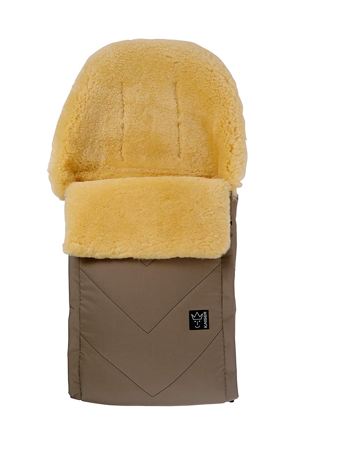 Kaiser 6510334 Lammfellfußsack Dublas mit Lammfellüberschlag, Fell Medizin, schlamm