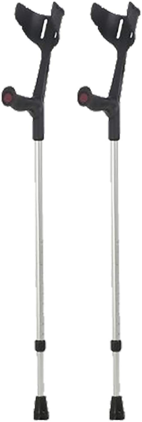 REBOTEC Soft Grip Pair of Walking Aids Forearm Crutches (Colour: Black)