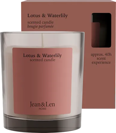 Jean & Len Scented candle in a glass jar, Lotus & Waterlily, 195 g